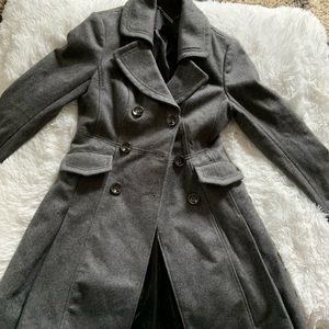 White House Black Market XXS Gray Wool Pea Coat